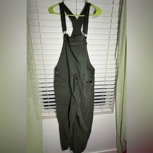 American Eagle Overalls Olive Green large